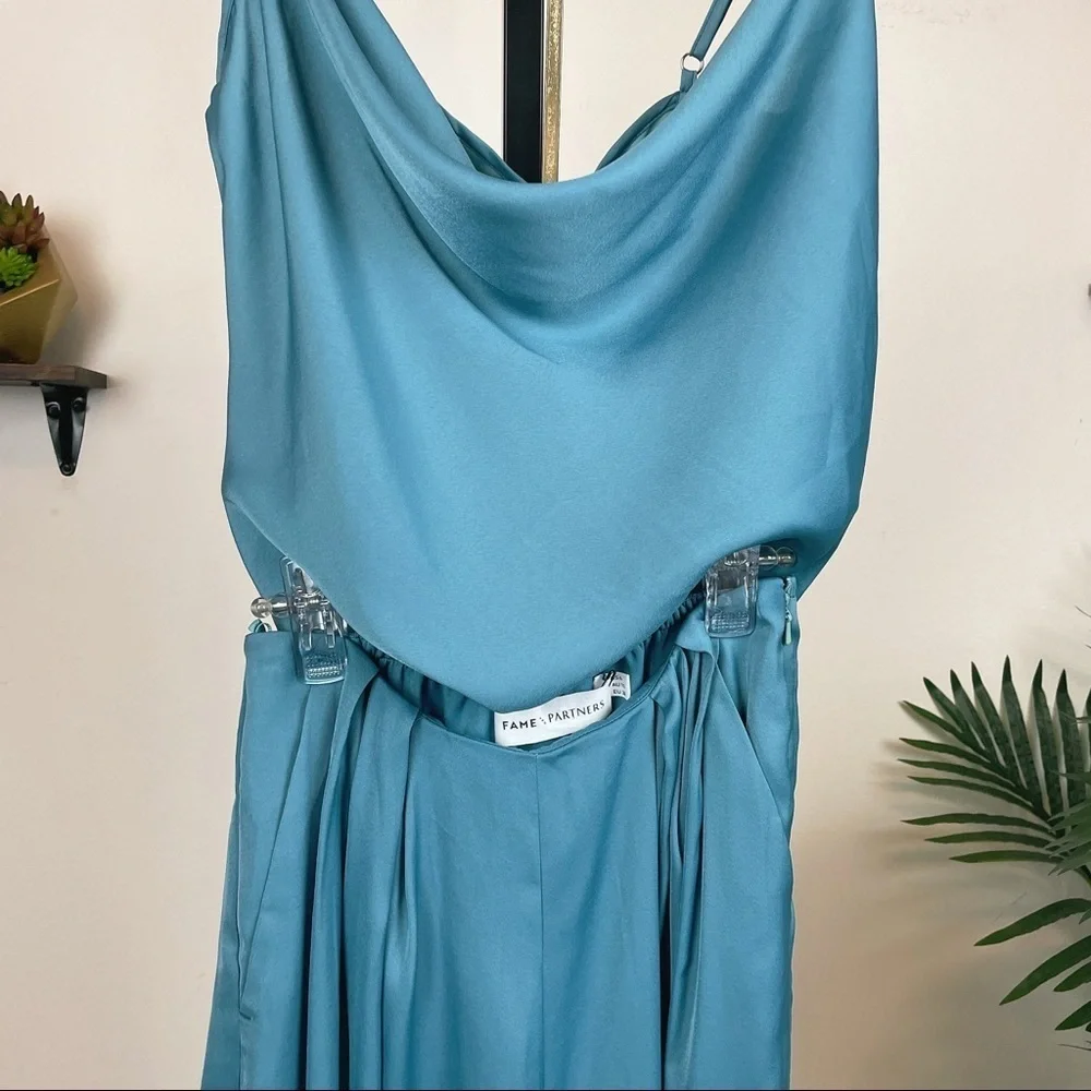 Fame and Partners The Rosalie Wide Leg Relaxed Pants Dark Sea - Picture 5 of 7
